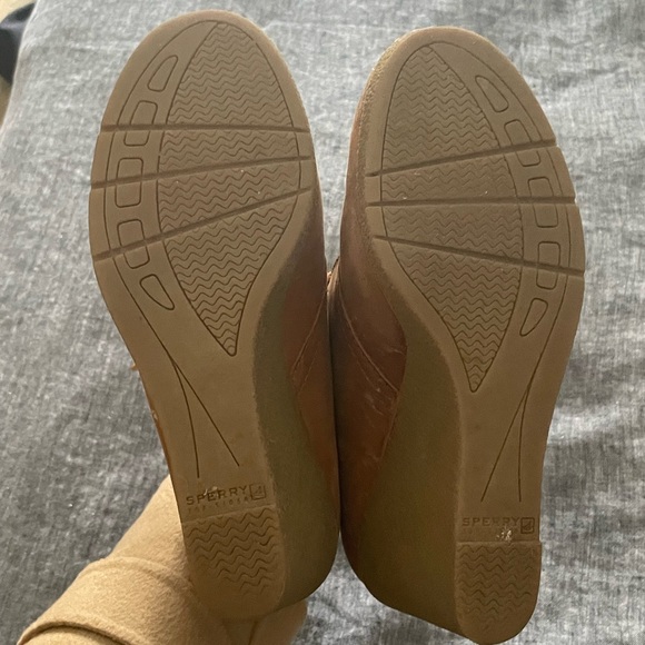 SOLD SPERRY Cognac Leather Wedge Shoe/Bootie 7.5 - Picture 10 of 10